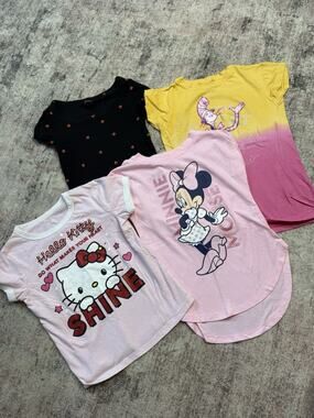 Girls Minnie Hello Kitty Cat In The Hat Etc T-Shirt Bundle Of 4 Sz 6